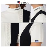 FILA GOLF フィラゴルフ ゴルフウェア レディース 半袖 シャツ ブランド 春 秋 モックネック ジャガード 衿リブ 撥水加工 Ｓ M L LL スポーツ アウトドア カジュアル おしゃれ 2024FW outfit