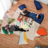 ビーズクッション テトラッド 約50×80×50cm 三角 背もたれ ビーズ補充可能 マルチカラー