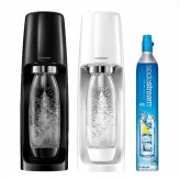 ソーダストリーム スピリット スターターキット 1Lボトル付き カラー: ブラック／ ホワイト  炭酸水メーカー 炭酸水 製造機 強炭酸 微炭酸 追い炭酸 手動 電源不要 エコ sodastream spirit 自宅 お酒 炭酸割り