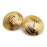 ステンレス サークルピアス ワイド 18KGP 両耳用 2点セット レディース ゴールド 大ぶり ラウンド 透かし ボリューム 存在感 上品 華やか 大人 女性 アクセサリー 耳飾り おしゃれ きれいめ モード レトロ パーティー