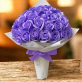 【ソフトパープル】「サヴォンローズ」 花束 ブーケ バラの花束 薔薇の花束 花ギフト フラワーギフト フラワーボックス プロポーズ サプライズ ソープフラワー シャボンフラワー 石鹸フラワー 石鹸の花 石鹸のバラ 枯れない花 インテリア 母の日 父の日 敬老の日 クリスマス バレンタイン ホワイトデー 誕生日 入学 卒業 就職 結婚祝い 結婚記念日 退職祝い 記念日 
