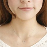 ネックレス レディース K10 ピンクダイヤモンド クロス ペンダント ヴェネチアンチェーン 十字架 10金 ゴールド アクセサリー 天然石 誕生石 華奢 シンプル ギフト プレゼント 記念日