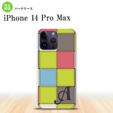 iPhone14 ProMax iPhone14 Pro Max スマホケース 背面ケース ハードケース パッチワーク ミックスG 緑 +アルファベット 2022年 9月発売 nk-i14pm-1677i