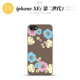 iPhoneSE 2 第二世代 iPhone8&iPhone7 共用 スマホケース 背面カバー ソフトケース ハイビスカス C 茶 おしゃれ かわいい かっこいい メンズ レディース nk-ise2-tp452