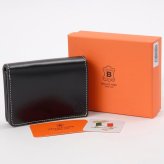 ベリーズヨーク　BELLIES YORK　コンパクト財布　二つ折り財布　BYTM1916BK　ブラック　黒色　ベジタブルタンニン　イタリアンレザー　牛革　”エイジングを楽しむ革小物”