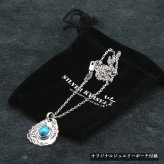 シルバー925 唐草ネックレス ターコイズ ネイティブ タタキ 叩き ペンダント