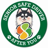 カーサイン 高齢者マーク SENIOR SAFE DRIVER ポンスキー マグネット 強力 直径13cm 肉球 日本製 車 ステッカー