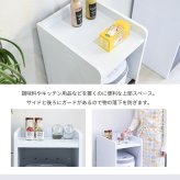 レンジ台 キッチン収納 トースターラック 約 幅 35 高さ 90 隙間収納スリムラックミニ キャスター付き ワゴン ロータイプ ：