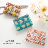 お札が折れない コンパクトウォレット 【 レトロフラワー 】 全面 ミニ財布 プレゼント