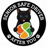 カーサイン 高齢者マーク SENIOR SAFE DRIVER 黒 ステッカー シール 直径13cm 肉球 日本製 車