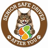 カーサイン 高齢者マーク SENIOR SAFE DRIVER メインクーン マグネット 強力 直径13cm 肉球 日本製 車 ステッカー