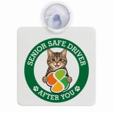 カーサイン 高齢者マーク SENIOR SAFE DRIVER キジトラ 車内用 吸盤タイプ 収れん火災防止タイプ 肉球 日本製 車 ステッカー