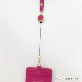 マイメロディ リール付きパスケース 定期入れ カードケース サンリオキャラクターズ エナメル モノグラム 型押し ビジュー付き 派手カワ 大人可愛い 通勤 通学 おしゃれ レディース サンリオ正規ライセンス品