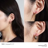ステンレス 定番 フープピアス コンビ シンプルピアス ゴールド ミックス バイカラー シルバー 幅4mm 3サイズ プチプラ メタル 小さめ 細身 プレーン ノーマル つやつや 両耳2点 レディース イヤリング 女性 金属アレルギー対応