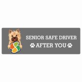 カーサイン 高齢者マーク SENIOR SAFE DRIVER ノーリッチテリア ステッカー シール 長方形 15x5cm 肉球 日本製 車