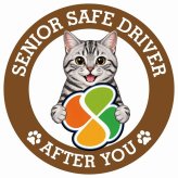 カーサイン 高齢者マーク SENIOR SAFE DRIVER アメリカンショートヘア ステッカー シール 直径13cm 肉球 日本製 車