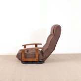 高座椅子 アクシス 回転式 リクライニング 完成品 ポケットコイル グレー・ダークブラウン W58xD67-122xH75cm座面高23cm 座椅子 リクライニングチェア パーソナルチェア 肘付き グレイ ダークブラウン おしゃれ