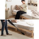 ベッド 寝具 シングル フレーム すのこ マットレス付き セット 天然木 ファブリック 布 Sサイズ 北欧 韓国 インテリア 1人暮らし 一人 ワンルーム 省スペース