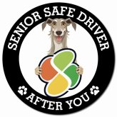カーサイン 高齢者マーク SENIOR SAFE DRIVER ディアハウンド マグネット 強力 直径13cm 肉球 日本製 車 ステッカー
