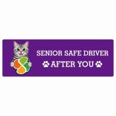 カーサイン 高齢者マーク SENIOR SAFE DRIVER アメリカンショートヘア ステッカー シール 長方形 20x6.7cm 肉球 日本製 車