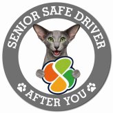 カーサイン 高齢者マーク SENIOR SAFE DRIVER オリエンタルショートヘア マグネット 強力 直径13cm 肉球 日本製 車 ステッカー