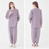 小柄 パジャマ 通販 レディースパジャマ長袖 低身長さん向け ルームウェア上下セット ニットキルト 被りボタンなし リブ袖裾リブ 部屋着 婦人寝巻き 秋冬防寒ナイトウェア 丈短めぴったり 低身長 シニアミセス 母祖母 無地シンプル あったか MPサイズLPサイズ