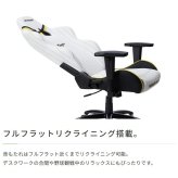 デスクチェア AKRACING(エーケーレーシング) ゲーミング OVERTURE AAKR-HANSHIN/TIGERS ホワイト色(PUレザー張り) ハイバック 可動肘付 リクライニング 座面昇降 PUキャスター 組立家具 オフィス SOHO 椅子 新生活