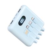 モバイルバッテリー MFi認証 【 6台同時充電&4ケーブル内蔵】 20800mAh大容量 半固体電池 軽量 小型 携帯充電器 ワイヤレス充電対応 燃えにくい 準固体電池 Type-C 3Way蓄電 LCD電量残量表示 旅行/出張/アウトドア/キャンプ/停電対策/防災 iPad/iPhone/Android各種スマホ対応