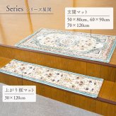 玄関マット 玄関 マット 上がり框 トルコ製 ウィルトン 織り クラシカル柄 エレガンス柄 上品 ヒートセット加工 立体感 高目付 肌触り柔らか 抗菌防臭 消臭 丈夫 へたりにくい ソファー前用 サイド用 約30×120 高級感 重厚感がある ドアマット