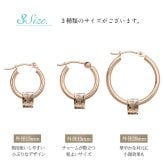 ハワイアンジュエリー フープピアス ピアス ピンクゴールド ピアス 外径15mm クロッシングピアス スクロールチューブ ゴールド 揺れる 片耳(1個)購入可 K14 14K PM2053 彼女 妻 女性 レディース プレゼント ハロウィン 【品番：GE223R】