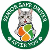 カーサイン 高齢者マーク SENIOR SAFE DRIVER サバトラ マグネット 強力 直径13cm 肉球 日本製 車 ステッカー