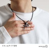 ステンレス 馬蹄ネックレス クロスネックレス ペンダント ホースシュー メタル ブラック アズキ 細身 シンプル 十字架 お洒落 黒 スター かっこいい メンズ 男性 金属アレルギー対応