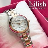 ラッピング済 ギフトセット 国内正規品 Lilish リリッシュ ソーラー腕時計 レディース 小ぶり かわいい ソーラー 時計 おしゃれ シルバー×ピンクゴールド 学生 入学 卒業 就職祝い プレゼント 10代 20代 女性 記念日 ギフト 成人 卒業 入学