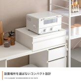 レンジ台 キッチン収納 レンジ下収納 スライドトレー レンジ下スライドテーブル 電子レンジ下ラック オーブン下 家電下 レンジの下収納 引き出し 2杯 80cm レンジラック キッチン 台所 板 スライド スリム：