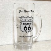 ビアグラス ルート66 コップ ビール アメリカン 雑貨 おしゃれ Route66 ガラス製 ビアジョッキ 食器 キッチン 店舗 ドリンク メンズ バー レストラン