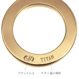 金属アレルギー対応 ネックレス ハワイアンジュエリー 純チタン ゴールドカラー ネックレス 刻印無料 誕生石 サークル ネックレス チェーン 長さ選べる イオンプレーティング メンズ レディース プレゼント ハロウィン 【品番：CG-TIP406-Y】