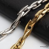 ステンレス 珍しい形状 チェーンブレスレット メンズブレスレット スタイリッシュ ゴールド シルバー スクエア シンプル 重厚感 存在感 メタル 男性 金属アレルギー対応