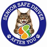 カーサイン 高齢者マーク SENIOR SAFE DRIVER メインクーン マグネット 強力 直径13cm 肉球 日本製 車 ステッカー