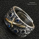 シルバー925 星空 リング メンズリング フリーサイズ リング CZ ジルコニア シルバーリング 指輪 男性