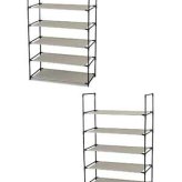シューズ＆タオル ラックセット(六段×2)（BK） インテリア 漆器 盆 カタログギフト 景品 粗品