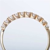 K10イエローゴールド ダイヤモンド 0.2ct ハーフエタニティリング 21号 指輪 天然石 10石 華奢 重ね付け プレゼント ギフト 記念日 誕生日