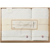 今治謹製 白織タオル バス フェイスタオルセット [26-0105-059] SR23040 木箱入り 日本製 今治タオル 綿100 純白 抜群 of 吸水性 綿本来の機能美 出産内祝い 快気祝い 内祝い ギフト 