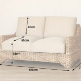 ソファ 座椅子 アジアン家具 ー 2人掛け 2人用 幅126cm ウォーターヒヤシンス おしゃれ アジアン アンティーク ナチュラル リゾート インテリア テイスト 家具 リビング 開梱設置無料
