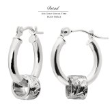 ハワイアンジュエリー フープピアス ピアス ホワイトゴールド ピアス 外径13mm クロッシングピアス スクロールチューブ 小ぶり ゴールド 揺れる 片耳(1個)購入可 K14 14KPM2053 彼女 妻 女性 レディース プレゼント ハロウィン 【品番：GE213W】
