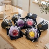 バルーンフラワーミニブーケ１輪花束 バルーンブーケ【選べる４色】　推し活 メンカラ 薔薇 プチギフト 韓国風 シック モノトーン 誕生日 発表会 卒業式 卒園式 送別会 記念品 お配り用 おしゃれ かわいい ギフト　プレゼント フラワーバルーン 造花 アートアクアバルーン