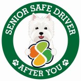 カーサイン 高齢者マーク SENIOR SAFE DRIVER ウエストハイランドホワイトテリア ステッカー シール 直径13cm 肉球 日本製 車