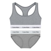 カルバンクライン Calvin Klein(CK) ブラ&ショーツ セット ロゴ 無地 ノンワイヤー アンダーウェア インナー 下着 QF8493+QF8520 レディース グレー