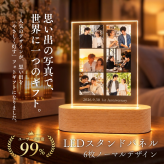 【LEDスタンドパネル | 6枚ノーマルデザイン】写真入り 名入れ対応 送料無料フォトフレーム アクリルフォトパネル カップル 彼氏 彼女 写真立て 名前入れ 文字入れ メッセージ入り おしゃれ お洒落 メモリアル フォト フォトスタンド アクリル ギフト プレゼント 結婚 誕生日 記念日 出産 卒業 ペット 推し活 子供 部活
