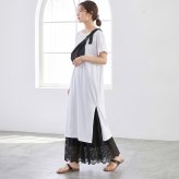 総レース ロングペチパンツ レディース ペチコート レースパンツ 見せパン 裏地付き ウエストゴム レイヤード 重ね着 ワンピース スカート インナー 