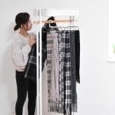 6連省スペースズボンハンガー 2個セット ONLS0202 リビング収納 シンプルスタイル カジュアル 角型 プラスチックランドリー ハンガー 6連ズボンハンガー 6連ストールハンガー 6連パンツハンガー